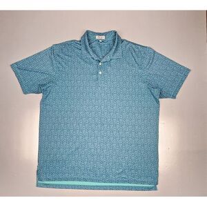 Peter Millar Polo Shirt Mens XL. Golf Summer Comfort Geometric Print ShortSleeve